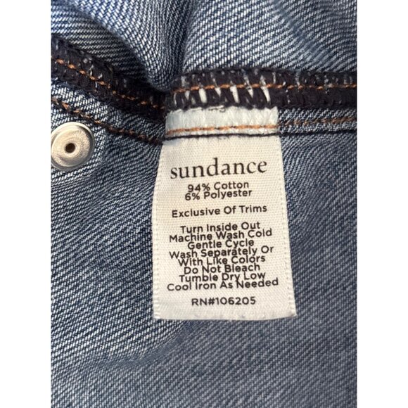Sundance Roadside Jeans Size 10 Mid Wash High‎ Waist Raw Hem Patch Pockets - Picture 10 of 11